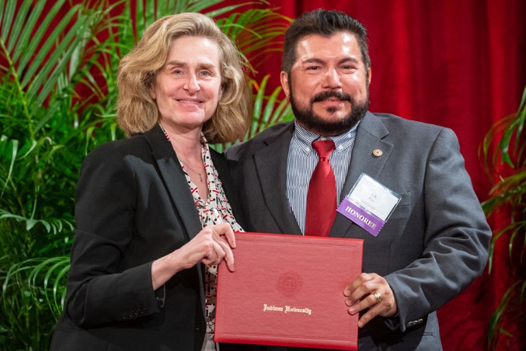 President Pamela Whitten and Faculty JR Pico