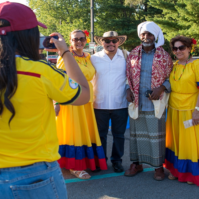 International Studies faculty pose for photos