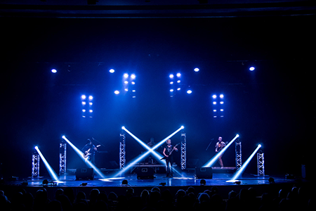 Band playing on stage.