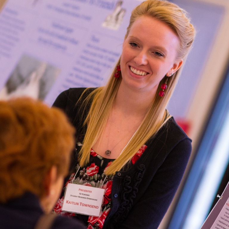 A student smiling.